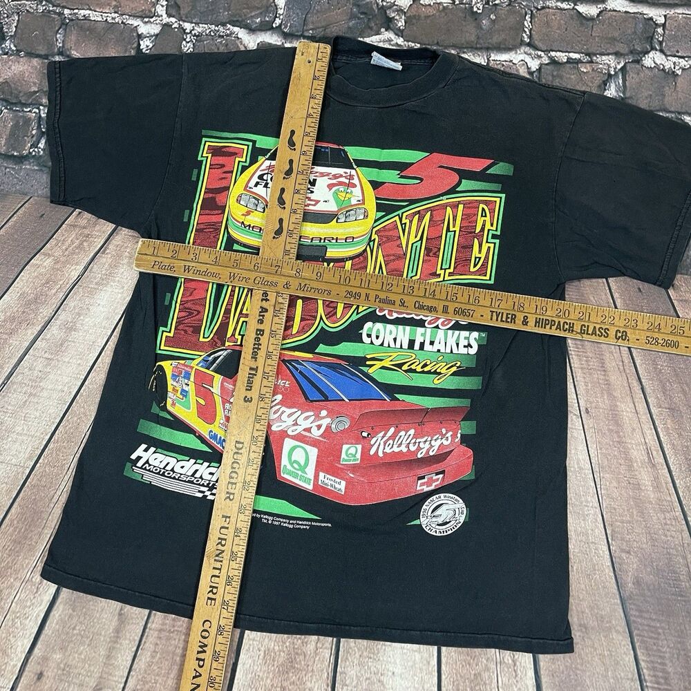 Vintage 1997 Terry Labonte Kelloggs Corn Flakes Racing Graphic Shirt Mens Large - Picture 6 of 9